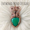 Dyed Chalcedony Copper Heart Statement Pendant