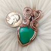 Dyed Chalcedony Copper Heart Statement Pendant