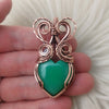 Dyed Chalcedony Copper Heart Statement Pendant