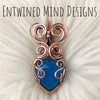 Dyed Chalcedony Copper Heart Statement Pendant