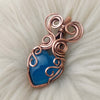 Dyed Chalcedony Copper Heart Statement Pendant