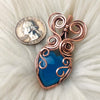 Dyed Chalcedony Copper Heart Statement Pendant