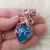 Dyed Chalcedony Copper Heart Statement Pendant