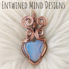 Opalite Glass Copper Heart Statement Pendant