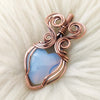 Opalite Glass Copper Heart Statement Pendant