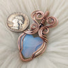 Opalite Glass Copper Heart Statement Pendant