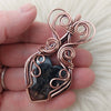 Tourmalated Quartz Copper Heart Statement Pendant