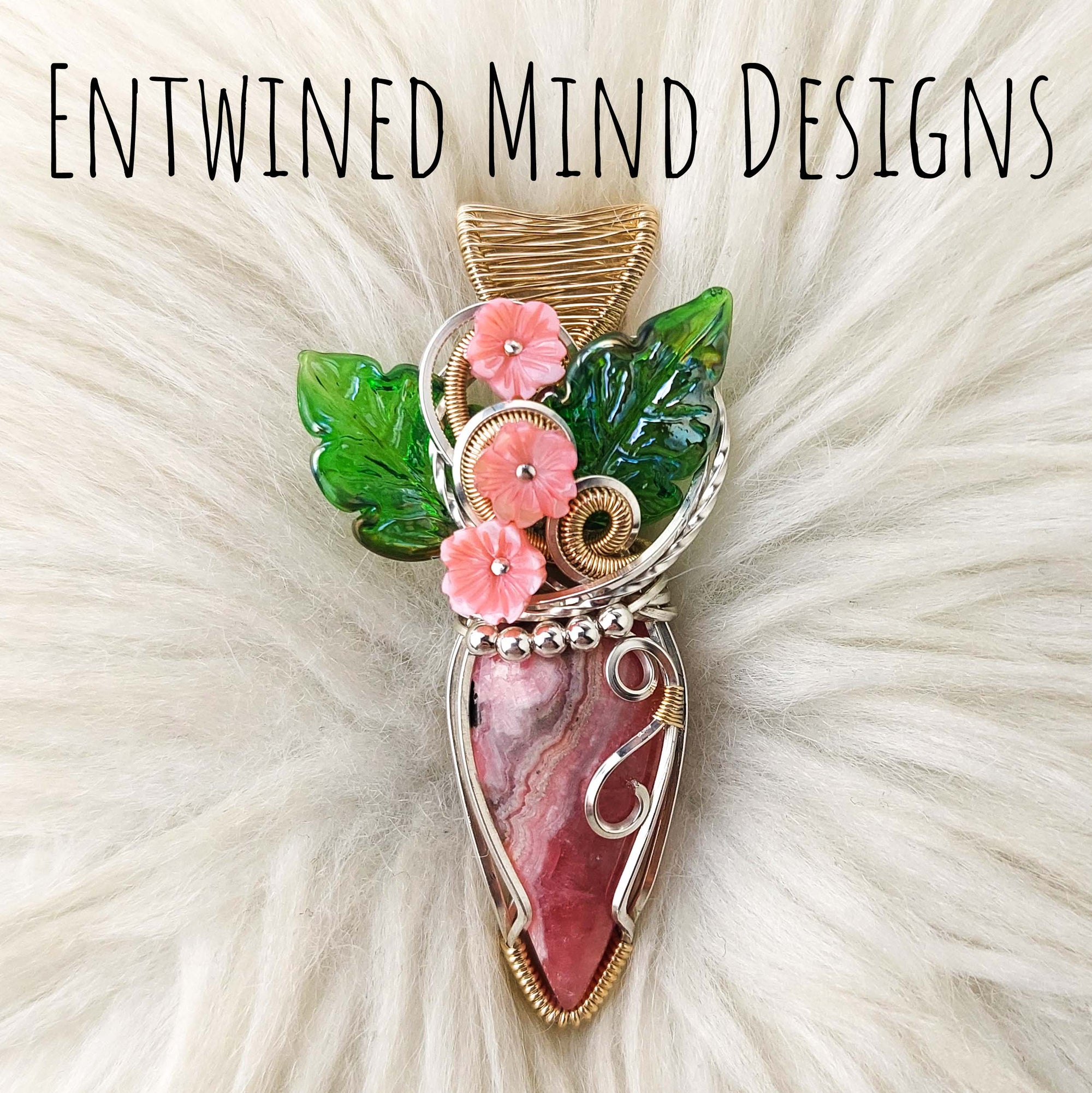 Rhodochrosite Statement Pendant In Sterling Silver