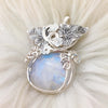 Moonstone Pumpkin Statement Pendant In Sterling Silver