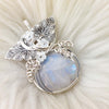 Moonstone Pumpkin Statement Pendant In Sterling Silver