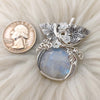 Moonstone Pumpkin Statement Pendant In Sterling Silver