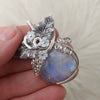 Moonstone Pumpkin Statement Pendant In Sterling Silver