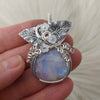 Moonstone Pumpkin Statement Pendant In Sterling Silver