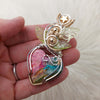 Dyed Lace Agate, Sterling Silver, and 14k Goldfilled Heart Pendant