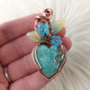 Amazonite And Copper Heart Statement Pendant