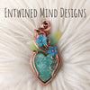 Amazonite And Copper Heart Statement Pendant