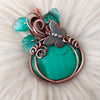 Malachite Pumpkin Pendant In Copper