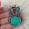 Malachite Pumpkin Pendant In Copper