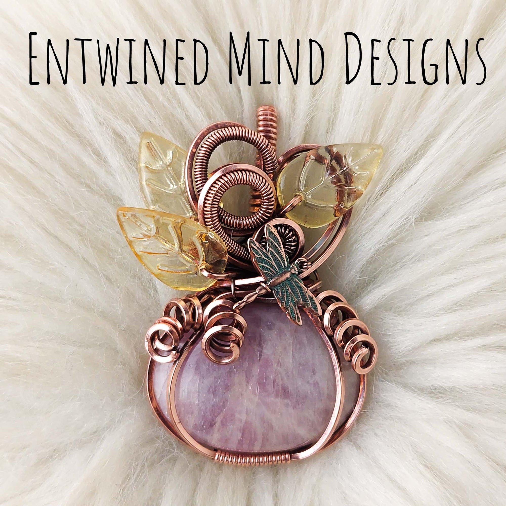 Kunzite Pumpkin Pendant In Copper