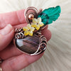 Labradorite Pumpkin Pendant In Copper