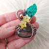 Labradorite Pumpkin Pendant In Copper