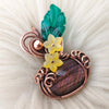 Labradorite Pumpkin Pendant In Copper