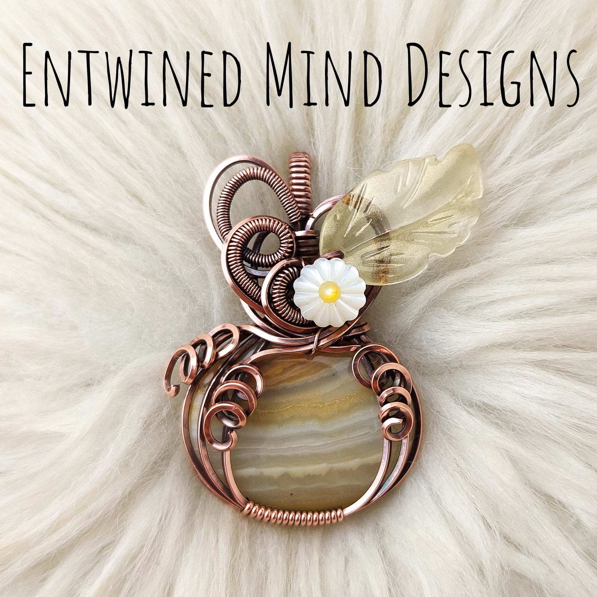 Agate Pumpkin Pendant In Copper