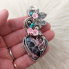 Rhodochrosite And Sterling Silver Heart Pendant