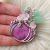 Cobalto Calcite Pumpkin Pendant In Sterling Silver