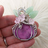 Cobalto Calcite Pumpkin Pendant In Sterling Silver