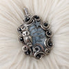 Owl, Dendritic Opal and Sterling Silver Statement Pendant