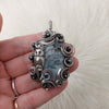 Owl, Dendritic Opal and Sterling Silver Statement Pendant