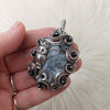 Owl, Dendritic Opal and Sterling Silver Statement Pendant