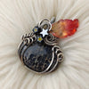 Fossil Coral Pumpkin Pendant In Sterling Silver