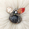 Fossil Coral Pumpkin Pendant In Sterling Silver