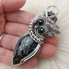 Black Marcasite Statement Pendant In Sterling Silver