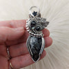 Black Marcasite Statement Pendant In Sterling Silver