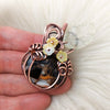 Artisan Cut Spiny Oyster Pumpkin Pendant In Copper