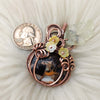 Artisan Cut Spiny Oyster Pumpkin Pendant In Copper