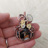 Artisan Cut Spiny Oyster Pumpkin Pendant In Copper