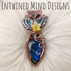 Labradorite Pumpkin Pendant In Copper