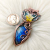 Labradorite Pumpkin Pendant In Copper