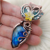 Labradorite Pumpkin Pendant In Copper