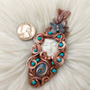 Goddess Statement Pendant With Turquoise In Copper