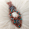 Goddess Statement Pendant With Turquoise In Copper