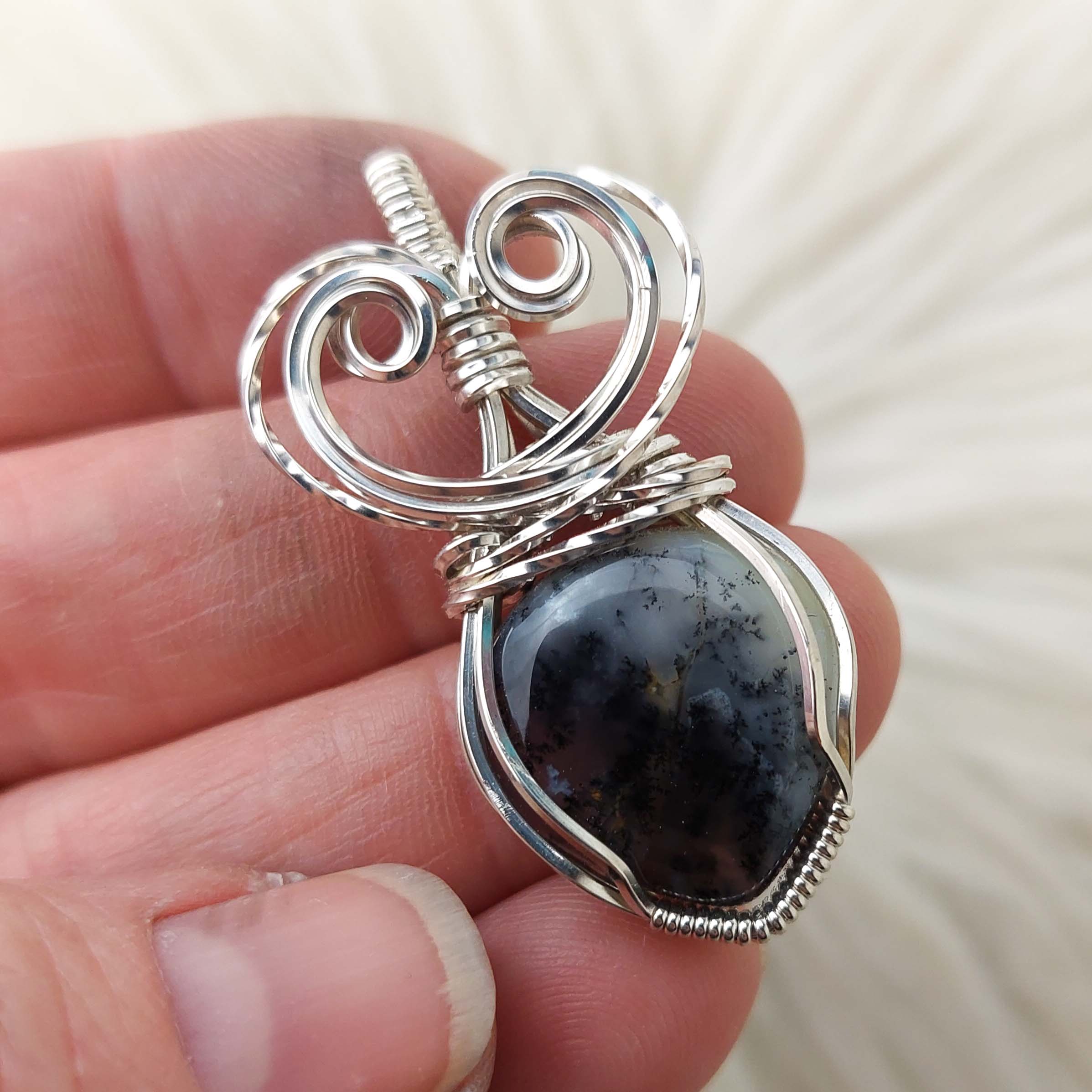 Dendritic Opal And Sterling Silver Pendant – Entwined Mind Designs