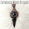 Carved Bird Skull Statement Pendant In Copper