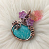 Amazonite Pumpkin Pendant In Copper