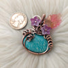 Amazonite Pumpkin Pendant In Copper