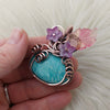Amazonite Pumpkin Pendant In Copper